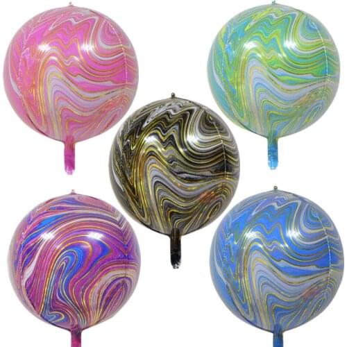 New different colors 22 inch 4D foil marble pattern balloons birthday housewarming Christmas childrens day layout decorations