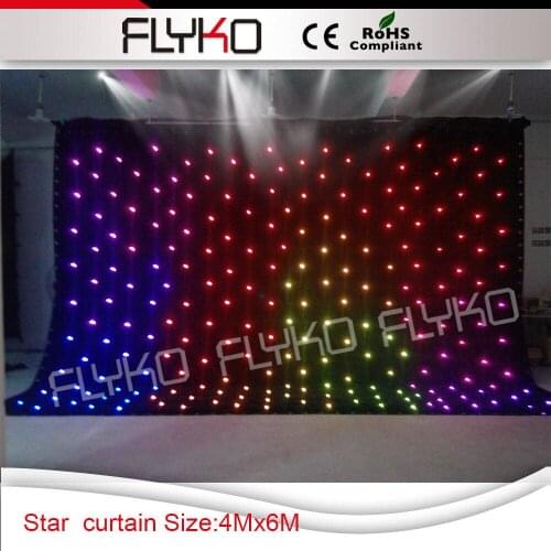 4x6m led star curtain wedding backdrop stage background cloth with multi controller dmx function 4mx6m