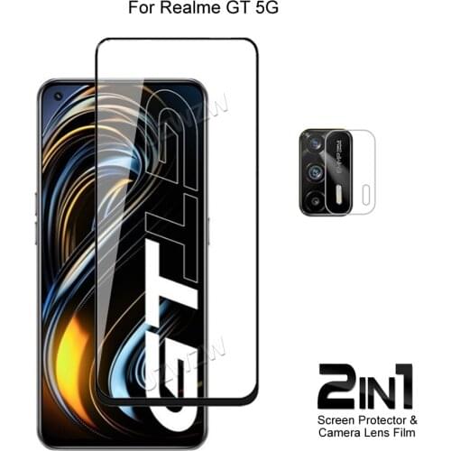 For Realme GT 5G Camera Lens Protecting Film & Full Coverage Protective Tempered Glass Phone Screen Protector