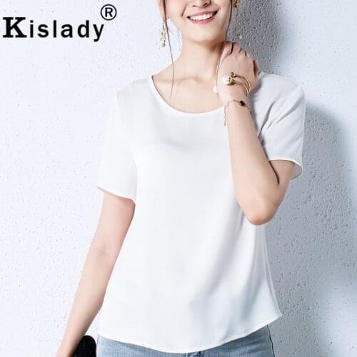 Kislady 2020 New Summer Simple Wild Chiffon Blouse Plus Size Fashion Shrit Round Neck Ladies Tops XXXL Blusas Femininas Elegante