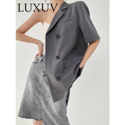 LUXUV Womens Jacket Summer Blazer LightWeight Coat Office Female Suit Oversize For Ladies Semiformal Clothes Loose Outwear