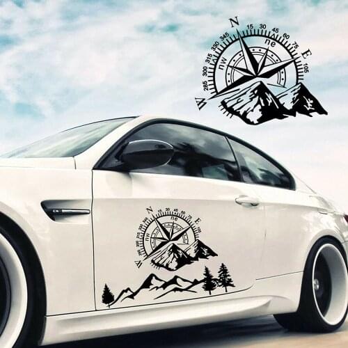 1PCS Auto Hood Body Sticker Mountain Compass Large Vinyl Car Bonnet Side Stickers For Van Decal Camper Caravan