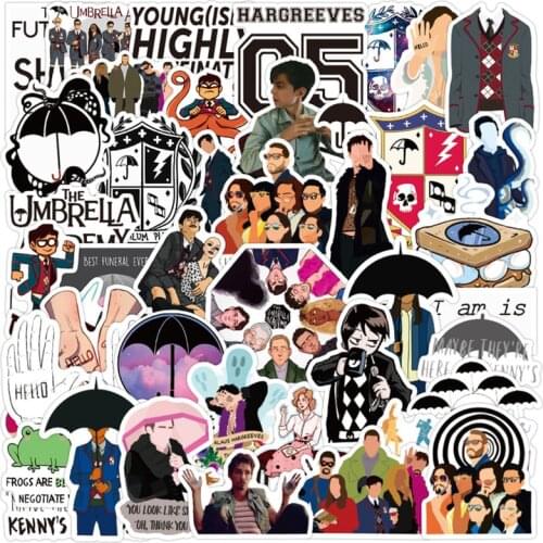 50Pcs TV Show The Umbrella Academy Stationery Waterproof PVC Sticker DIY Luggage Laptop Children Classic Toy Stickers Gifts