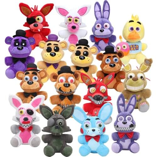 25cm FNAF Golden Freddy foxy Bonnie Chica Sister Location stuffed doll cupcake Freddy Fazbear plush toys