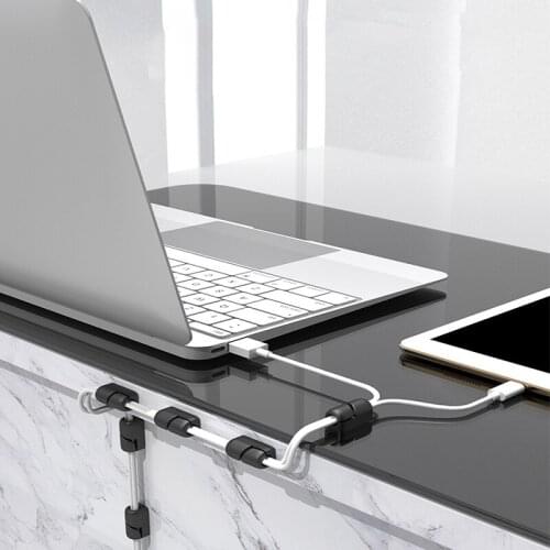 Cable Organizer Cilps Silicone Self-Adhesive Fixing Clip for Mouse Earphone Wires Holder Hoom Office Wire Storage Organizer