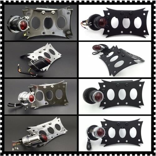 Aftermarket free shipping motorcycle parts Chrome License Bracket & CD BK-Lid Tail Light For Harley Touring Bobber Chopper