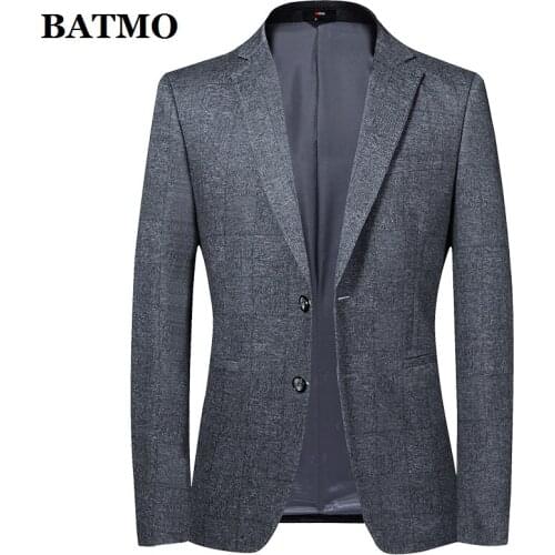 BATMO 2020 new arrival spring casual thin plaid blazer men,mens casual jackets,plus-size M-4XL 222