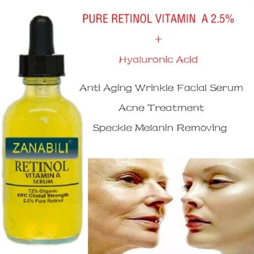 PURE RETINOL VITAMIN A 2.5% + Hyaluronic Acid Acne Scar Removal Cream Spots Facial Serum Anti Wrinkle Whitening Face Cream 3pcs
