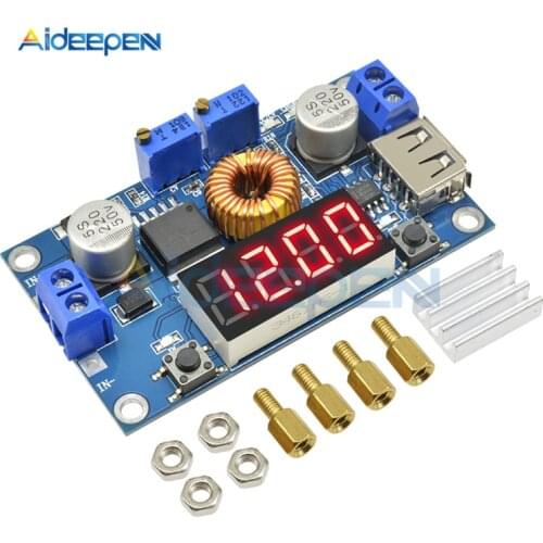 DC-DC 5A LED Digital Drive Lithum Battery Charger Module CC/CV USB Step Down Buck Converter With Voltmeter Ammeter Display