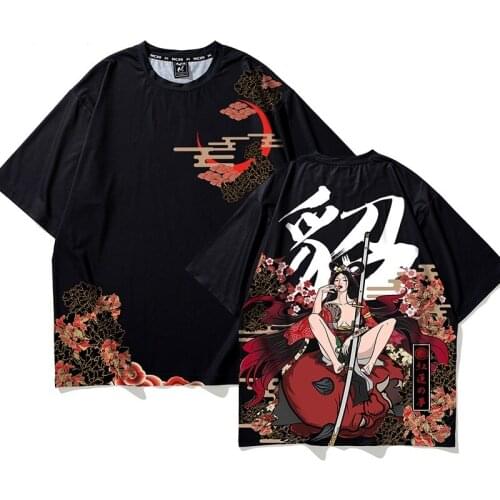 Asian Streetwear Print Oversize Men T-Shirt Harajuku Summer Chinese Style Male T-Shirts Fashion Loose Short Sleeve T-Shirt 30316