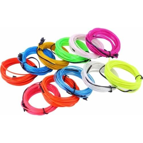 LED Strip 1M3M5M Flexible Neon Light EL Wire Ambient Rope Tube Line With Driver For Costume Party Christmas HalloweenDecoration