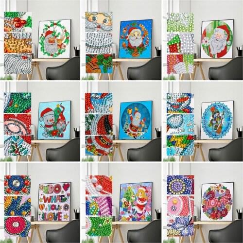 HUACAN 5D Special Shaped Diamond Painting Christmas Santa Claus Kits Cross Stitch Diamond Embroidery Cartoon Mosaic Home Decor