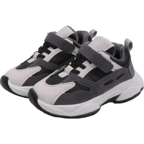 Sports Shoes Big Kids Boys Plush Warm Sneakers For Little Girls School Shoes For Boys Children Autumn Non-Slip Shoes 3-12 Year