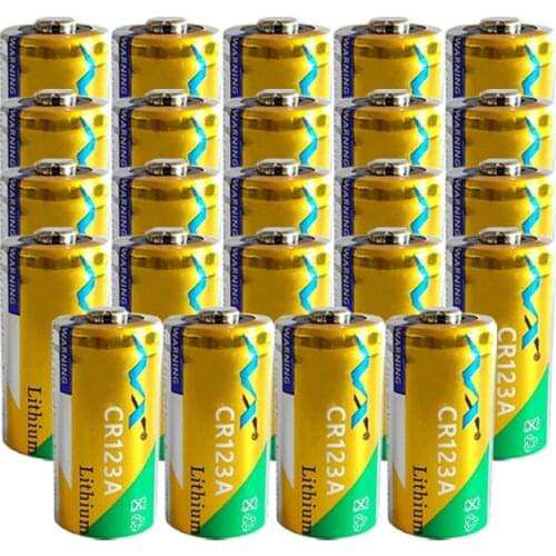 24PCS 16340 cr123a 3v Lithium battery CR123 CR 123A CR17345 1600mah 3V Lithium battery For Camera Meter LED Flashlight