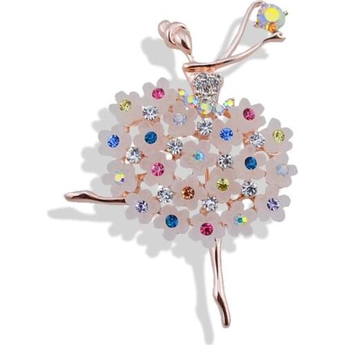 Fashion Charm Girl Brooches Ballerina Dance Girl Brooches for Women Clothing Bag Jewelry Gift Sweet Brooches Accessories