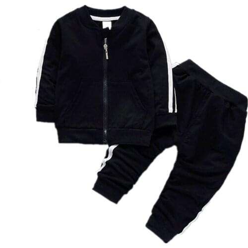 Fashion Spring Autumn Baby Boys Girls Cotton Jacket Pants 2pcs/sets Infant Tracksuit Kids Clothing Suts Children Zipper Clothes