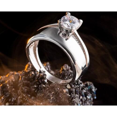 Engagement Ring Women Solitaire Rose Zircon Gemstone Ring Bridal Jewelery Wedding Gifts 925K Silver Made in Turkey Men For Gifts