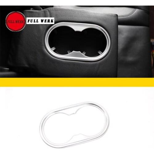 Car SS Alu Alloy Rear Seat Water Cup Holder Cover Trim for VW Touareg 2011-2018 Interior Decoration Sticker Plate Accessories