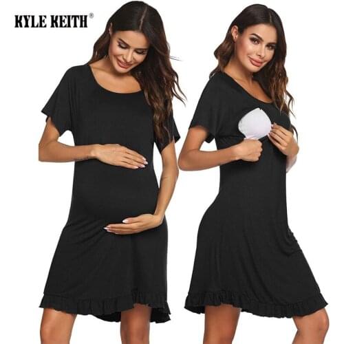 Womens Nursing Nightgown Breastfeeding Dress Comfortable Maternity Sleepwear Pijama Maternidad Pregnancy Clothes