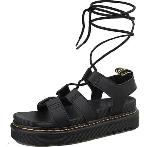 New high-end leather ladies sandals, fashionable and personalized lace-up fashion womens shoescool and comfortable Roman shoes