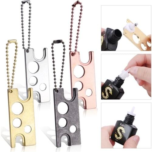 Stainless Steel Caps Opener For Universal Eyelash Glue Replacement Bottle Mouth Head Anti Blocking Eyelash Tool