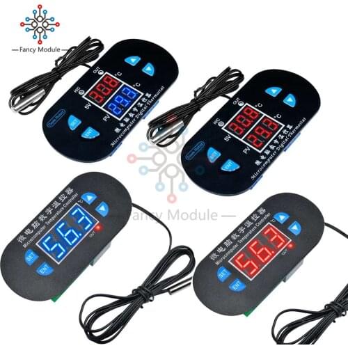 XH-W1308 Adjustable Dual LED Digital Display DC 12V AC 110V-220V Cool Heat Sensor Red Temperature Controller Thermostat Switch