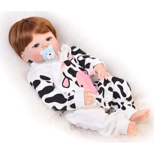 23 Inch Boneca bebes reborn boy Full Body Silicone Vinyl Reborn Babies Dolls 57 cm fake baby newborn Dolls Children gift toys