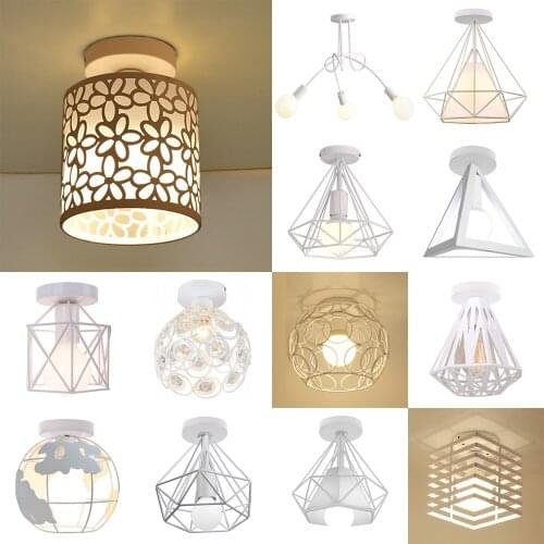 Modern Nordic White LED Ceiling Light Lighting Industrial Vintage Loft Ceiling Lmap Shade Home Bedroom Living Room Kitchen Decor