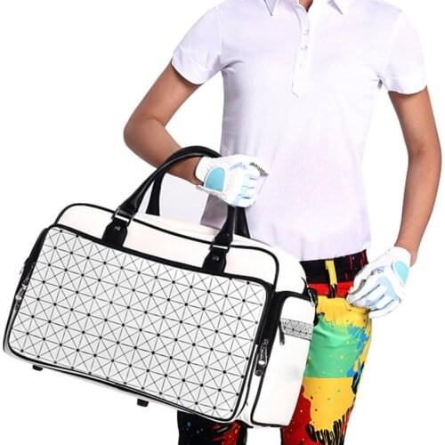 Golf Clothes Bag Waterproof Clothing Bag PU Large Capacity Independent Shoe Bags 2-way zipper FK88