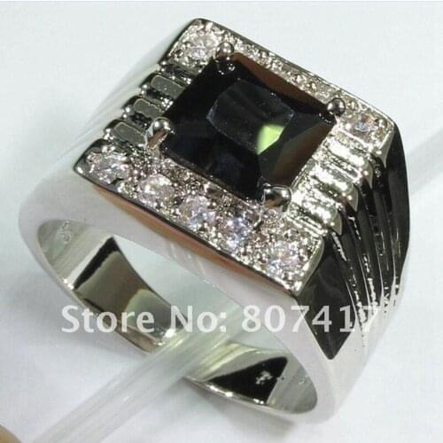 SHUNXUNZE vintage Engagement Wedding Noble women rings black carnelian with white Cubic Zirconia Rhodium Plated R187 size 6 7 8