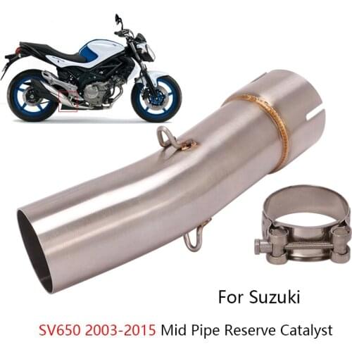 Slip-on Mid Pipe for Suzuki SV650 2003-2015 Motorcycle Exhaust Pipe for 51mm Muffler Escape Reserve Catalyst Stainless Steel