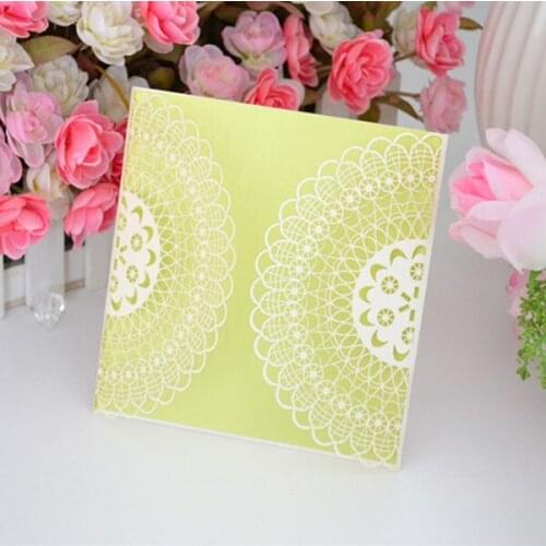 High-grade Intricate Flower Pattern design,Customizable,50pcs 2016 New Arrival Horizontal Laser Cut Wedding Invitation