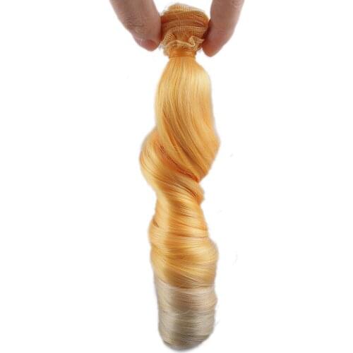 [wamami] Yellow Hair Extension/Hair Piece/Diy Wavy Hair Curly Wig For BJD Doll