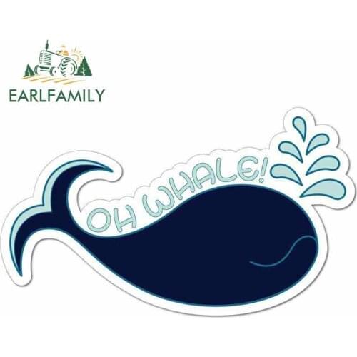 EARLFAMILY 13cm x 13cm for Oh Whale Pun Anime Funny Car Stickers RV VAN DIY Fine Decal Bumper Trunk Truck Graphics JDM Vinyl