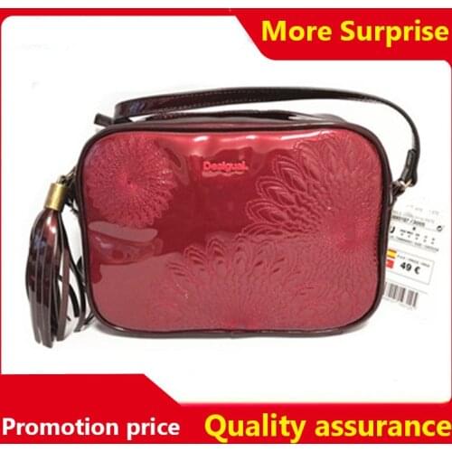 Womens Dark Floral Pattern Tassled Patent Leather Messenger Shoulder Bag Mini Bag Spanish Brand Bolsos Imitacion Marcas De Lujo