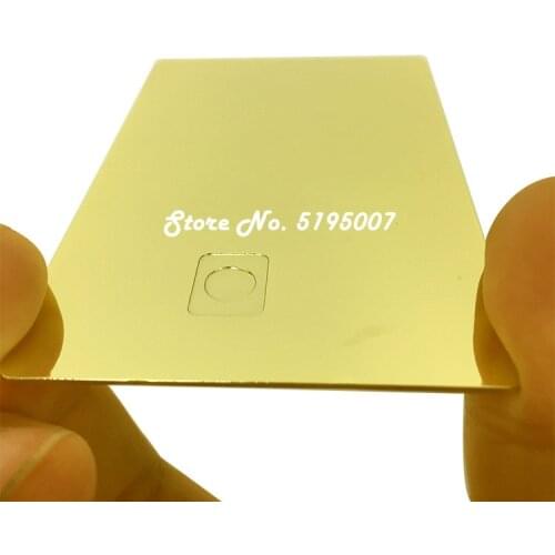 Gold Mirror Blank Metal Business Slot Chip Card For 4442 /4428 Contact Metal Card