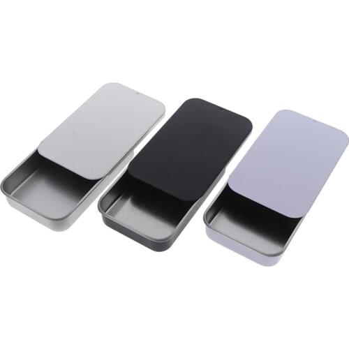 1PC Small Metal Tin With Sliding Lid Sweets Lip Balm Beard Wax Cream Pills 8x5x1.5cm