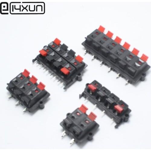 1pcs WP External Banana jack WP4 WP6 WP8 WP12 Speaker Amplifier Wire Clip Audio Socket LED Spring Terminal Switch Black+Red
