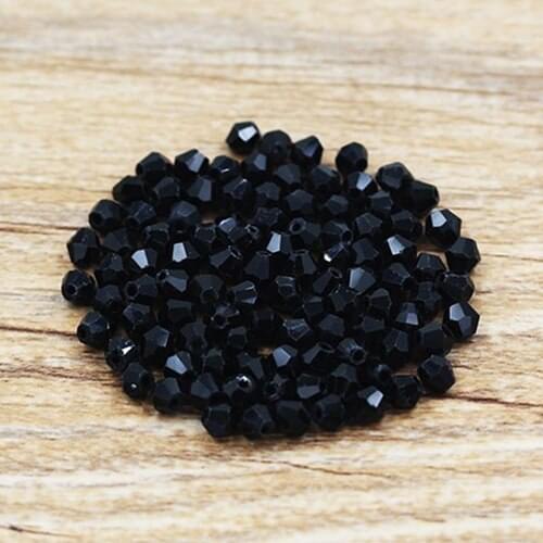 100 Pcs 4mm Loose Beads for Necklace Bracelet Jewelry Marking DIY Black