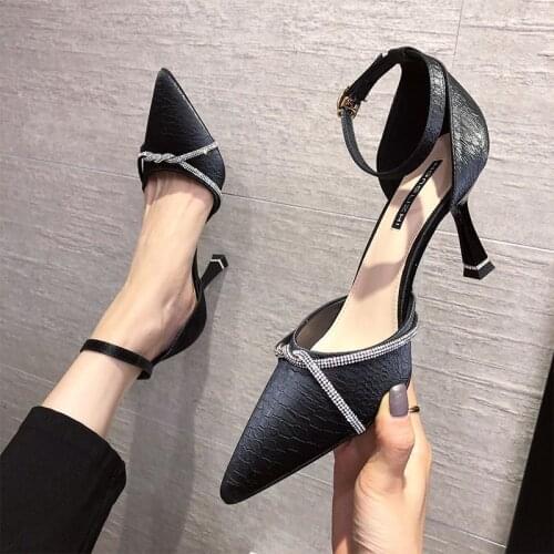 2021 spring new female sandals all-match stiletto high heels pointed toe