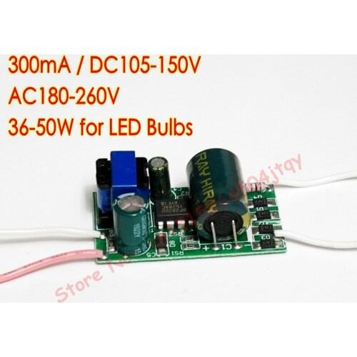 300mA DC105V-150V 36-50W Led Driver 36W/38W/40W/42W/44W/45W/46W/48W/50W Power Supply AC180V~260V 220V for Ceiling lamp