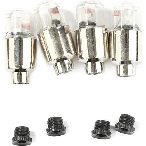 4Pcs LED Bicycle Wheel Tire Air Valve Cap Light LED Decoration Lamp Colorful Decorative Lamp Night Warning Lights Bike Light