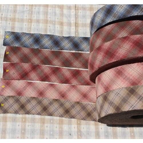 4cm Grid Gradient Cotton Unfold Bias Binding Tape, Sewing Trim Material Covered Dress-making Craft Upholstery Textile Webbing