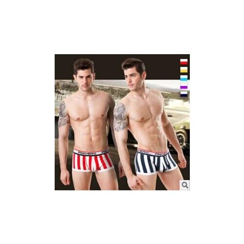 Free shipping!1pcs brand Pink hero moving stripe boxers men fashion mens gay underwear wholesale mens sexy boxer shorts