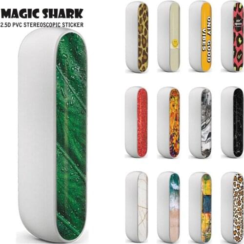 Magic Shark Fashion Leaf Floor Print Painting Leopard Case Cover E Cigar Wrap Vape Sticker Skin for IQOS 3 3.0