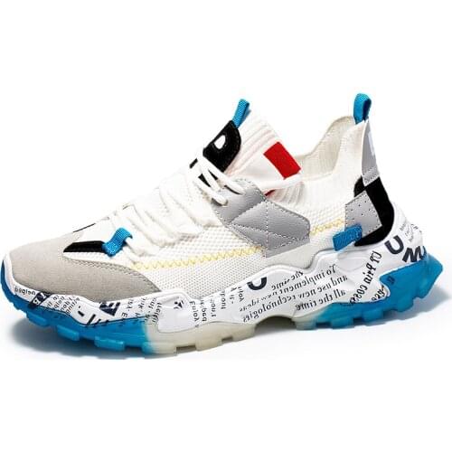 Four Seasons 2020 New Style Pu+ Mesh Fashion Breathable Comfortable Sports Shoes Lightweight Thick-Soled Casual MenS Shoes