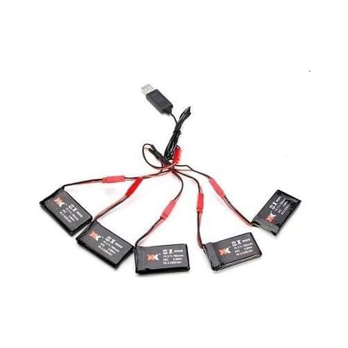 EBOYU(TM) XK X250 RC Quadcopter Drone Spare Parts 3.7V 780mAh 5 X Lipo Battery & 1 X USB Charger
