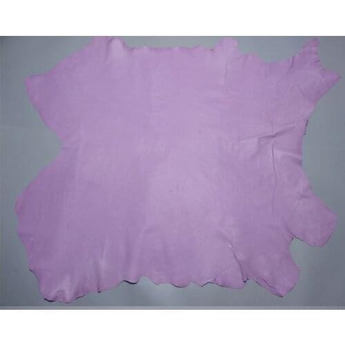 Violet purple Genuine Pig grain skin leather material sale by whole piece