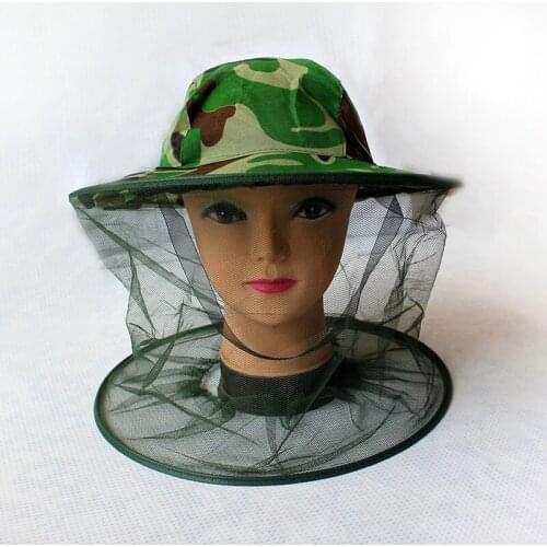 Camouflage Outdoor Fishing Hat Bee Insects Mosquito Net Prevention Cap Mesh Men Women Lightweight Sunshade Face Neck Head Cover