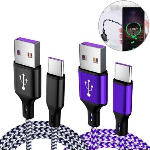 LANCASE USB C Quick Charge 3.0 5A Type C Cable For Huawei Mate 20 Pro/P20 Lite USB 3.1 Fast Charge Type-C Data Cable USB Cord 1M